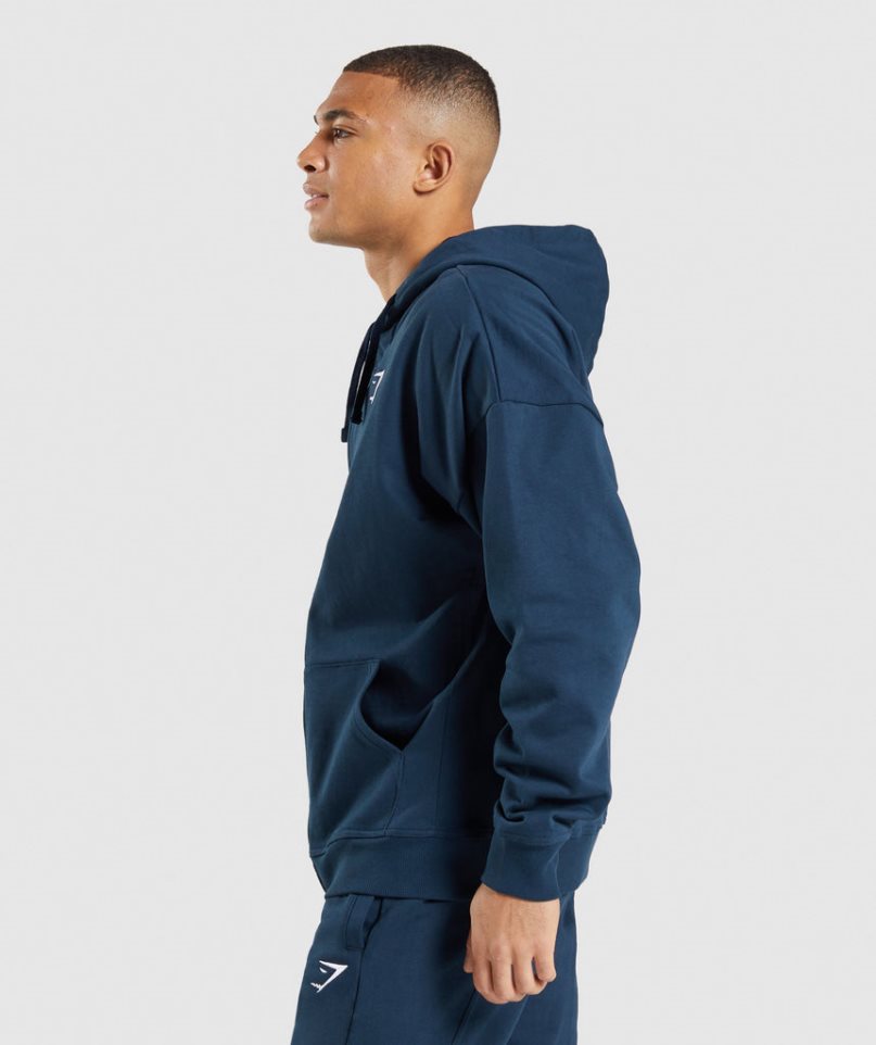 Men's Gymshark Essential Zip Up Hoodie Navy | NZ 9PZCIA